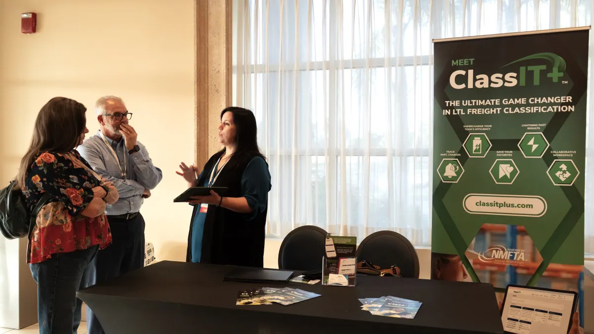 NMFTA Director of Product Holly Taylor demonstrates the ClassIT+ tool at the group's Spring Meeting in Clearwater Beach, Florida.