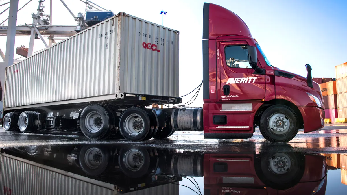 Snap of an Averitt truck